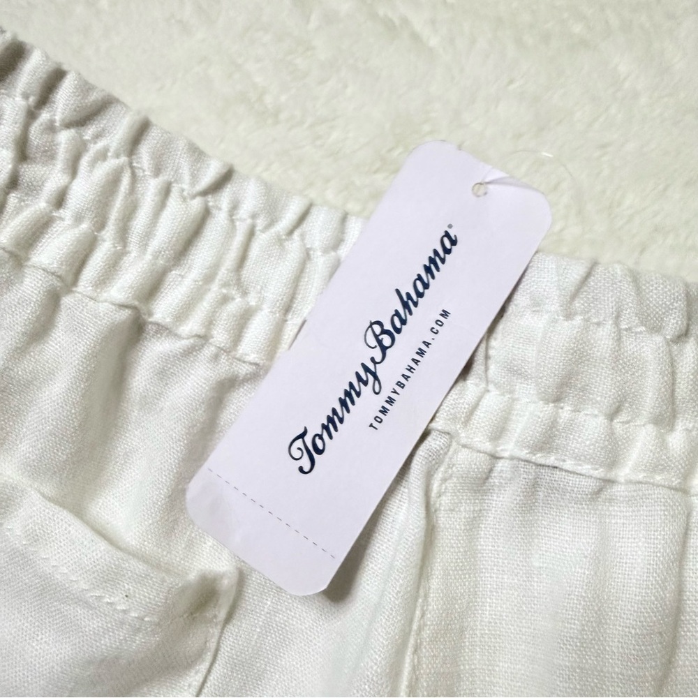 Tommy Bahama Women's Two Palms Linen Drawstring White Casual Shorts -Sz Med, NWT - Picture 9 of 14